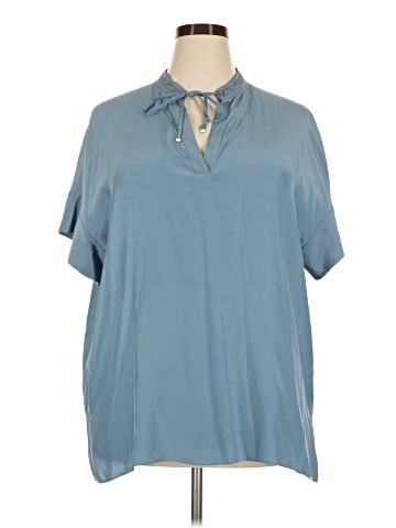 Lafayette 148 New York Short Sleeve Silk Top (view 1)