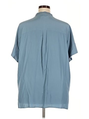 Lafayette 148 New York Short Sleeve Silk Top (view 2)