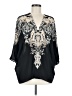 Rose + Olive 100% Polyester Black 3/4 Sleeve Blouse Size M - photo 1