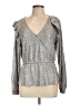 Belldini Silver Long Sleeve Blouse Size L - photo 1