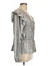 Belldini Silver Long Sleeve Blouse Size L - photo 4