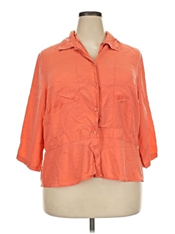 Notations 3/4 Sleeve Silk Top (view 1)