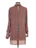 DR2 100% Polyester Stripes Red Long Sleeve Blouse Size S - photo 2