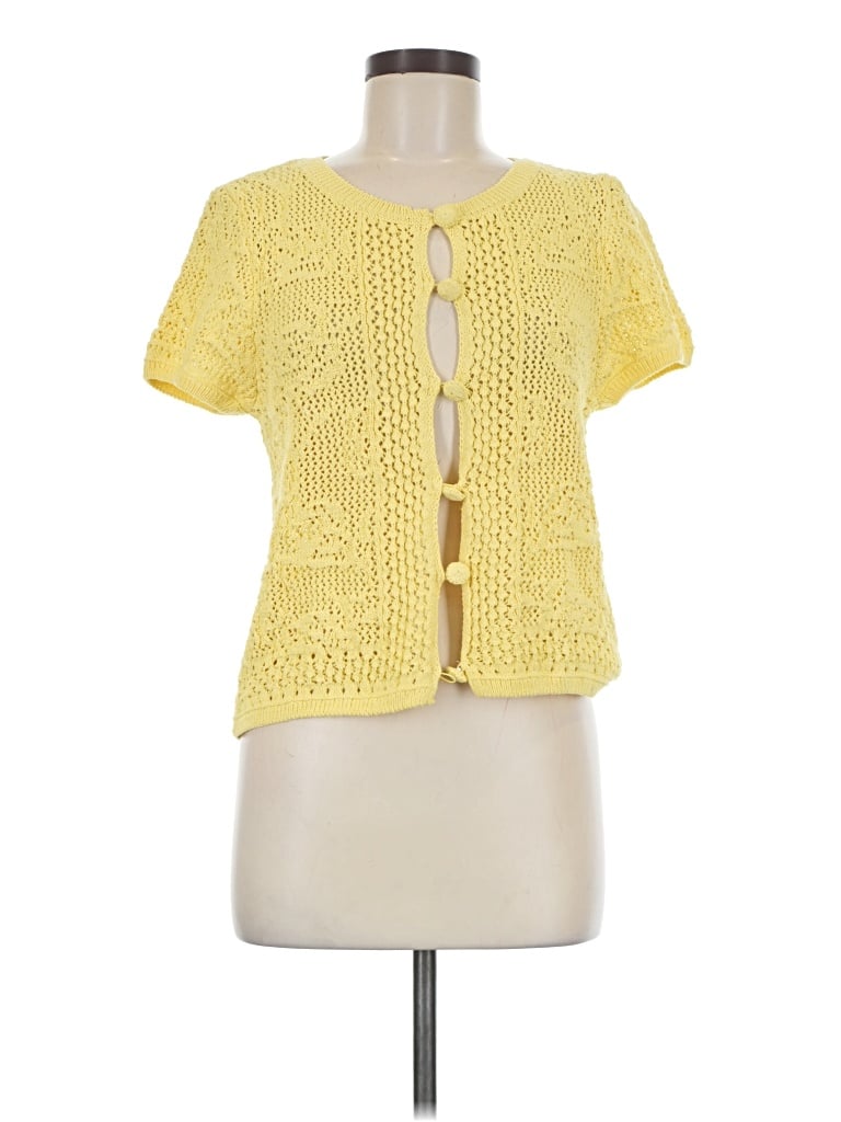 Zara Short Sleeve Top Yellow Square Neckline Tops
