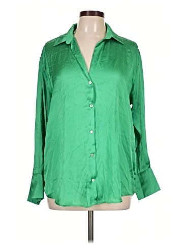 Zara 3/4 Sleeve Button-Down Shirt (view 1)
