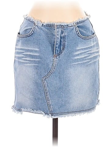 Bubblegum Denim Skirt (view 1)