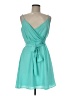Buttons 100% Polyester Solid Teal Cocktail Dress Size M - photo 1