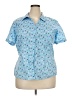 Basic Editions Blue Short Sleeve Blouse Size XXL - photo 1