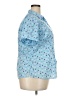 Basic Editions Blue Short Sleeve Blouse Size XXL - photo 4