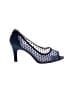 Nina 100% Leather Blue Heels Size 6 1/2 - photo 1
