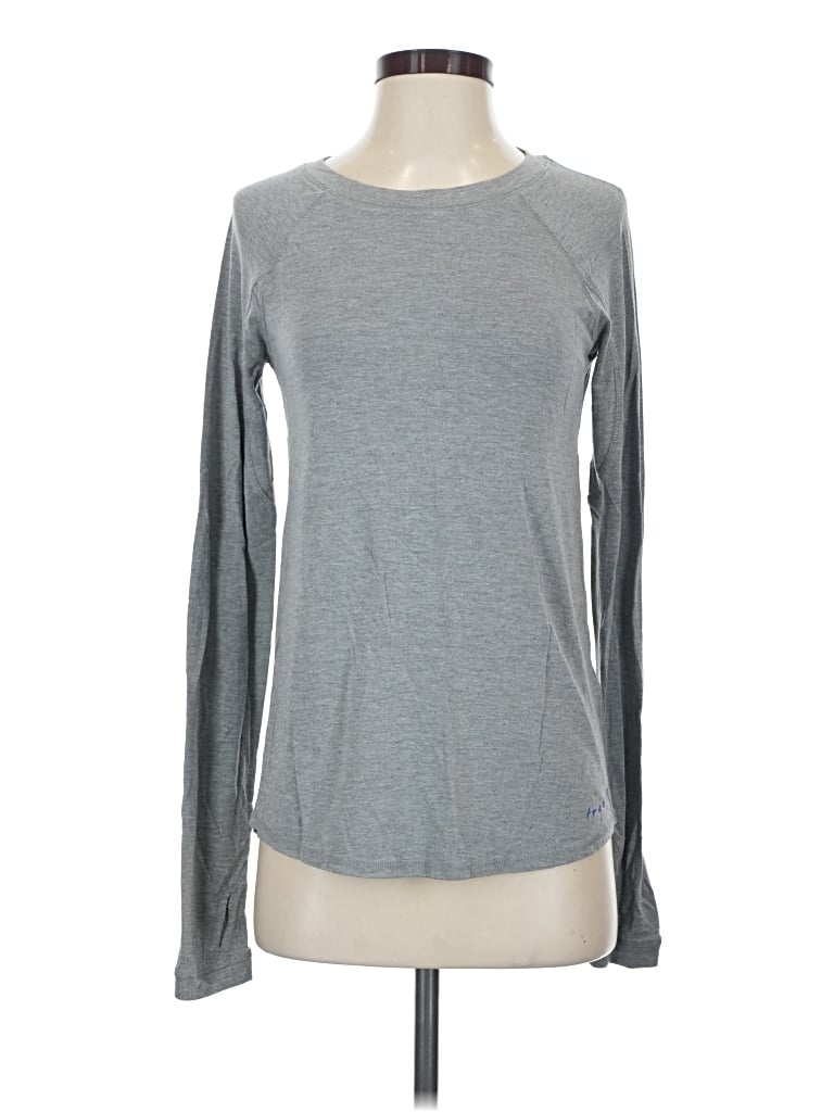 Pre-owned Free Fly Long Sleeve T-shirt In Gray