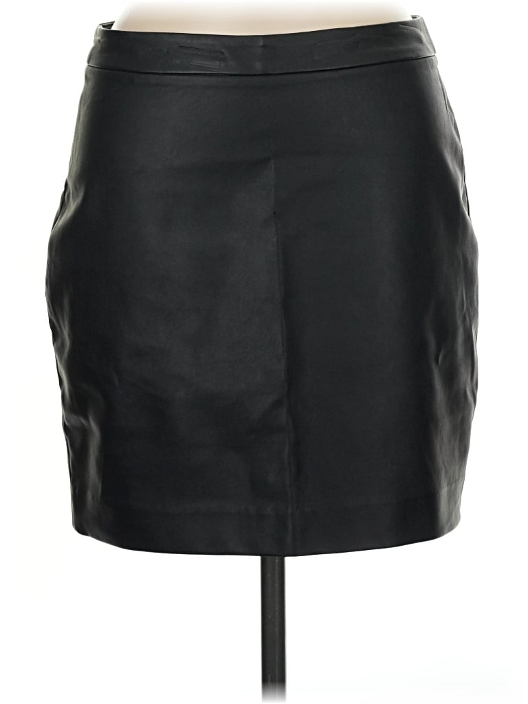 Pre-owned Jack Faux Leather Skirt In Black