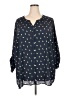 Catherines 100% Polyester Hearts Blue 3/4 Sleeve Blouse Size 4X - photo 1