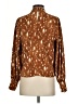 Apt. 9 100% Polyester Animal Print Brown Long Sleeve Blouse Size S - photo 2
