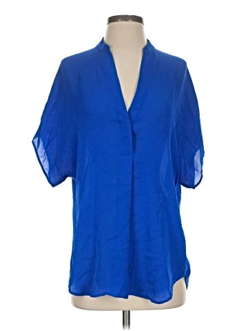 Vince. Short Sleeve Silk Top (view 1)