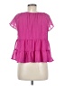 Francesca's 100% Polyester Pink Short Sleeve Blouse Size M - photo 2