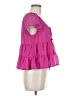 Francesca's 100% Polyester Pink Short Sleeve Blouse Size M - photo 4