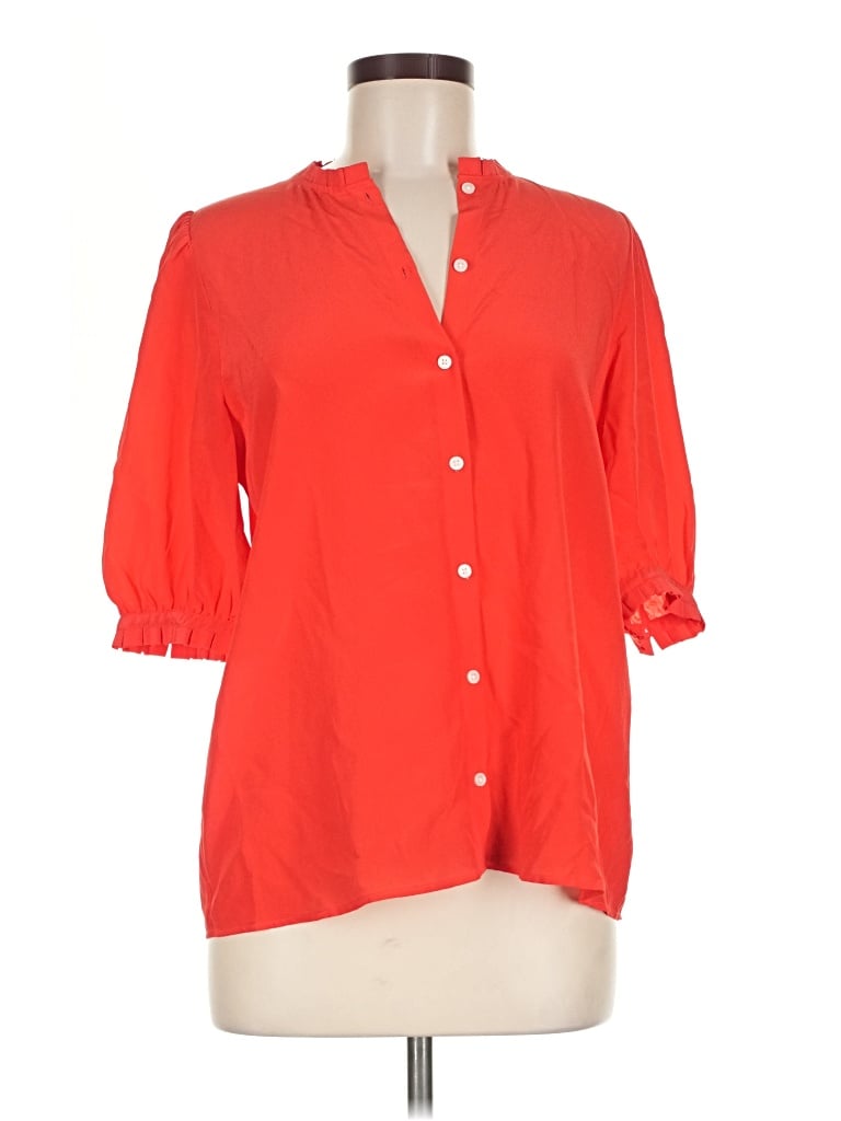 Pre-owned Boden 3/4 Sleeve Button Down Shirt In Red