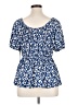 Terra & Sky Blue Short Sleeve Blouse Size 0X - photo 2