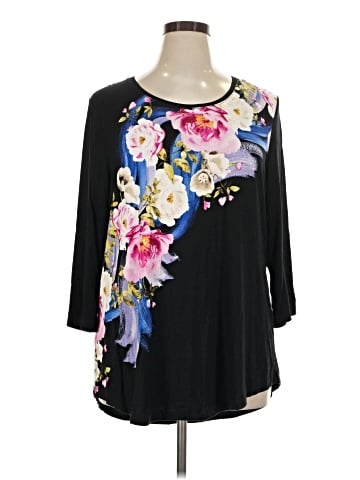 JM Collection 3/4 Sleeve Top (view 1)