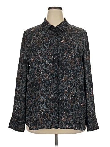 Lafayette 148 New York Long Sleeve Silk Top (view 1)