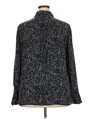 Lafayette 148 New York Long Sleeve Silk Top (view 2)