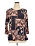 JM Collection Blue 3/4 Sleeve Blouse Size XL - photo 1