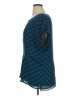 CAbi 100% Polyester Blue Short Sleeve Blouse Size XL - photo 5