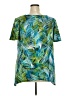 Notations Green Short Sleeve Blouse Size 3X - photo 2