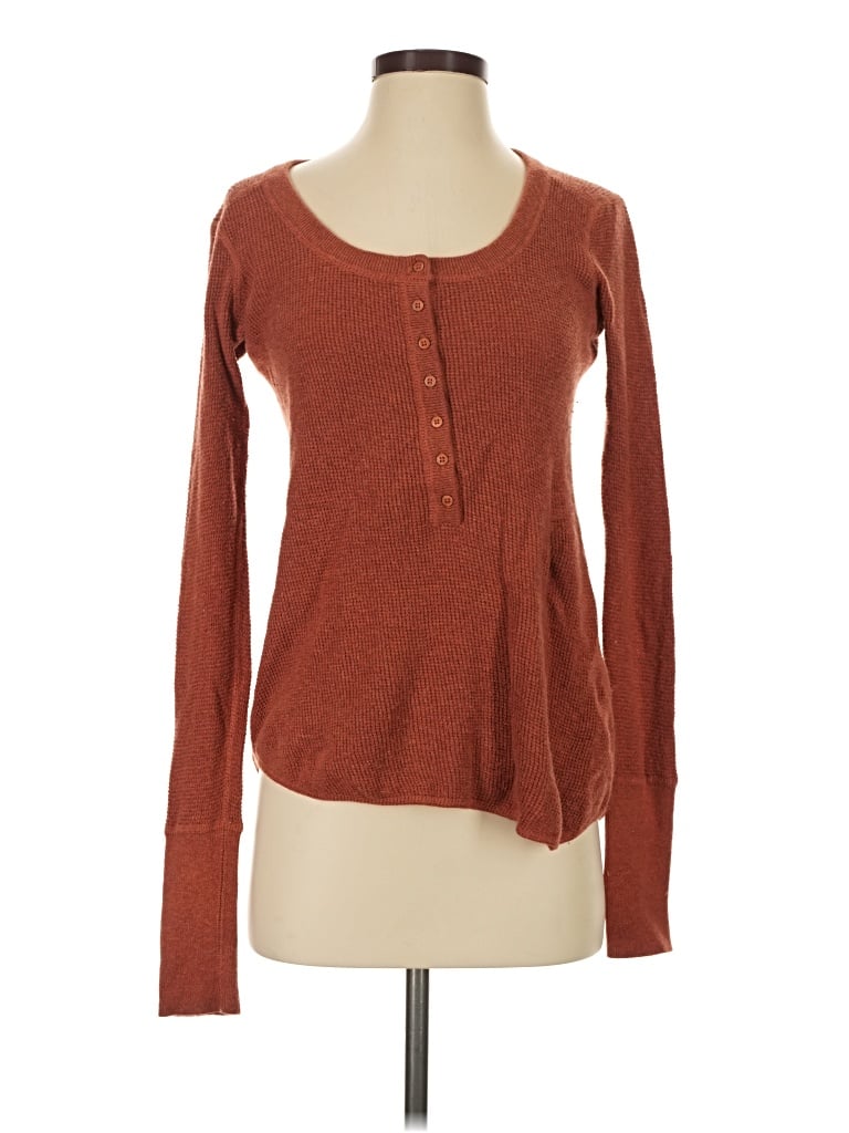 Pre-owned Prana Long Sleeve Henley Shirt In Brown