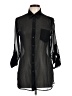 Moda International Black 3/4 Sleeve Button-Down Shirt Size S - photo 1