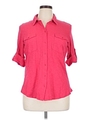 Caslon 3/4 Sleeve Button-Down Shirt (view 1)