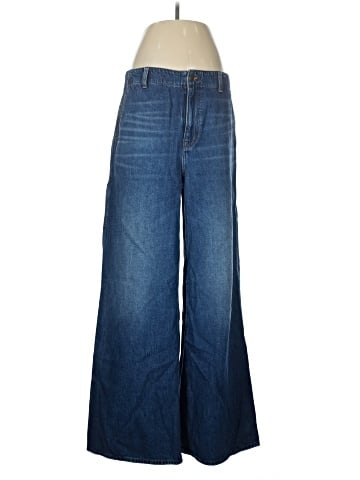 Madewell Wide Sweep Denim Trousers in Poplaski Wash (view 1)