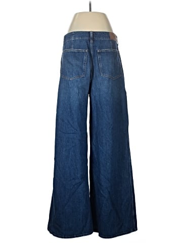 Madewell Wide Sweep Denim Trousers in Poplaski Wash (view 2)