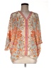 Rose + Olive 100% Polyester Orange Short Sleeve Blouse Size M - photo 1