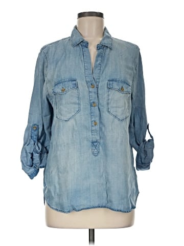 Velvet Heart 3/4 Sleeve Button-Down Shirt (view 1)