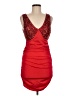 Unbranded 100% Polyester Red Cocktail Dress Size M (estimated) - photo 1