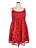 Torrid 100% Polyester Stars Red Cocktail Dress Size 2X Plus (2) - photo 1