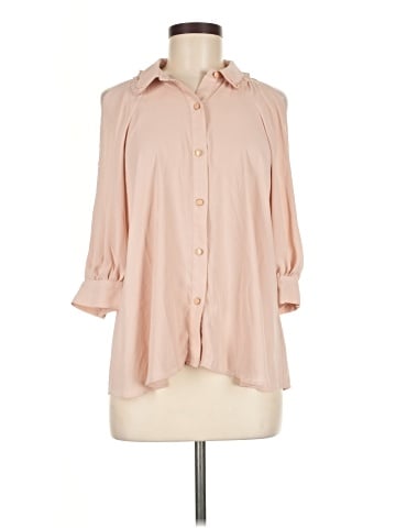 Lauren Conrad 3/4 Sleeve Button-Down Shirt (view 1)