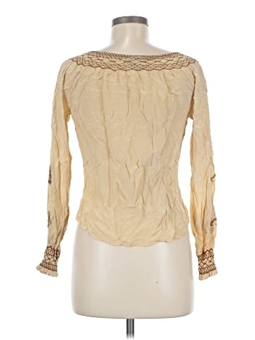 BCBGMAXAZRIA Long Sleeve Silk Top (view 1)