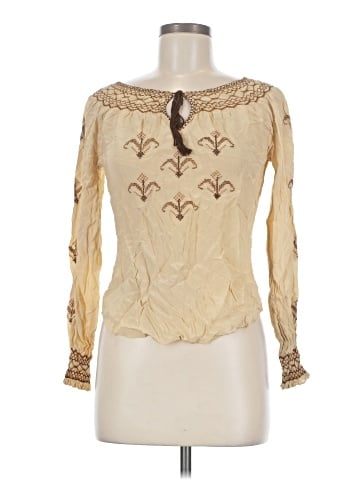 BCBGMAXAZRIA Long Sleeve Silk Top (view 2)