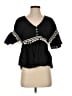 MNG Black Short Sleeve Blouse Size 4 - photo 1
