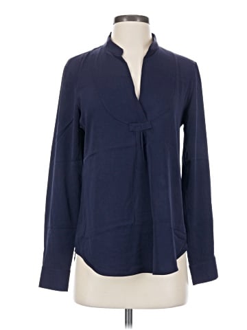 Theory Long Sleeve Silk Top (view 1)