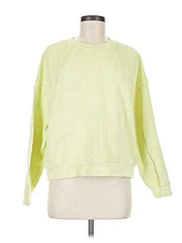 Madewell Garment-Dyed Oversized Sweatshirt in Faded Neon (view 1)