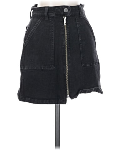 Madewell Denim Utility Zip Skirt in Black Frost (view 1)