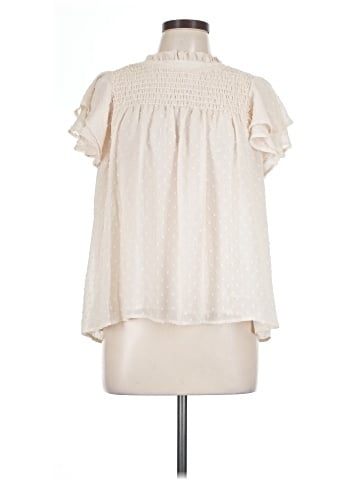 Blue Tassel Short Sleeve Blouse (view 1)