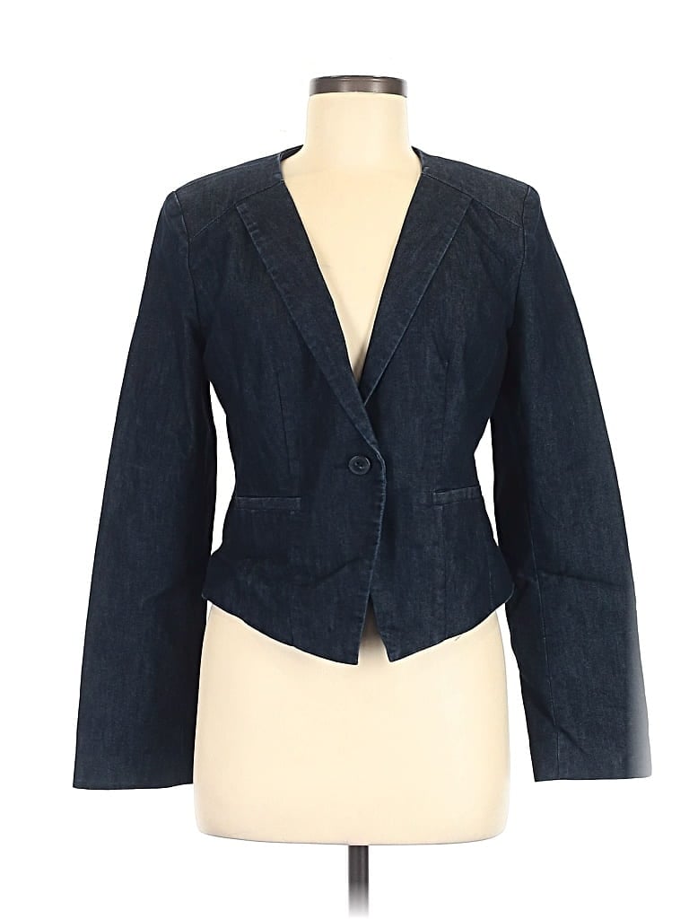 Pre-owned Halogen Blazer Jacket In Blue