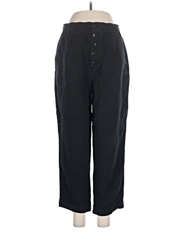 Madewell Cotton-Linen Pull-On High-Rise Tapered Pants: Button-Front Edition (view 1)