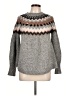 Repeat Cashmere 100% Polyester Chevron-herringbone Gray Pullover Sweater Size L - photo 1