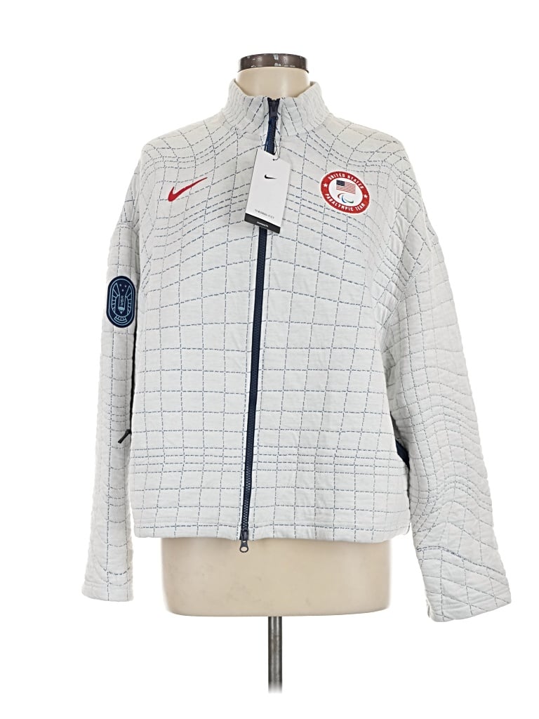 Pre-owned Nike Cardigan Sweater In Silver